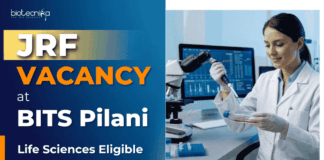 Apply for BITS Pilani Recruitment JRF Vacancy in Immunology. Excellent Career in Immunology with Fellowship.