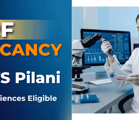 JRF Vacancy in Immunology at BITS Pilani | Apply Before Deadline Apply for BITS Pilani Recruitment JRF Vacancy in Immunology. Excellent Career in Immunology with Fellowship.