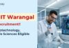 NIT Warangal Recruitment 2026 announced JRF vacancy under a DBT-funded Biotechnology project, Apply Now and Start your Research Career.