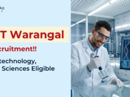NIT Warangal Recruitment 2026 announced JRF vacancy under a DBT-funded Biotechnology project, Apply Now and Start your Research Career.