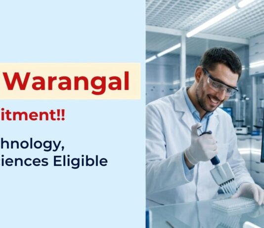 NIT Warangal Recruitment 2026 announced JRF vacancy under a DBT-funded Biotechnology project, Apply Now and Start your Research Career.