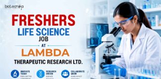 Life Science Freshers Job at Lambda | Candidates Apply Now