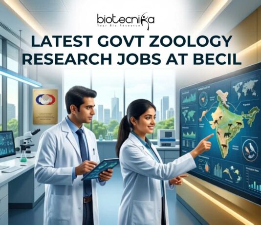 Latest Govt Zoology Research Jobs at BECIL | Apply Here