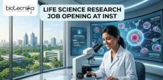 Life Science Research Job Opening at INST | Work on DBT-funded research project