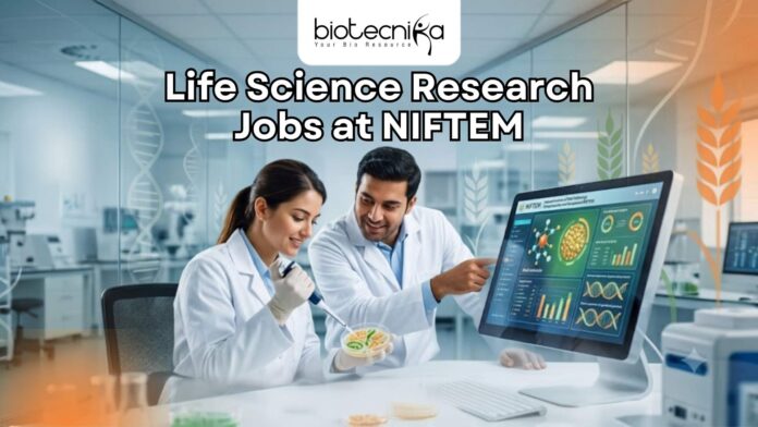 Life Science Research Job at NIFTEM Earn Upto ₹37,000Month Apply Now! Life Science Research Job at NIFTEM | Earn Upto ₹37,000/Month | Apply Now!
