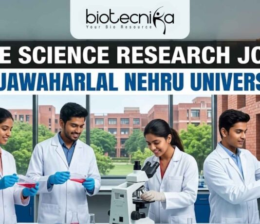 Latest Life Science Research Jobs at Jawaharlal Nehru University (JNU) | Apply Now!! Life Science Research Jobs at Jawaharlal Nehru University (JNU)