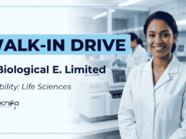 Apply for Biological E Limited Walk-In Drive 2026. Explore Life Sciences Jobs in QC and Vaccine Manufacturing Opportunities.