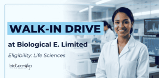 Apply for Biological E Limited Walk-In Drive 2026. Explore Life Sciences Jobs in QC and Vaccine Manufacturing Opportunities.