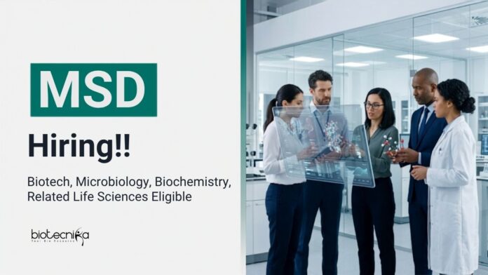 Life Sciences Jobs at MSD MSD Careers invites Applications in Hyderabad. Biotechnology Jobs offering an exciting Career in Life Sciences and Digital Lab Systems.