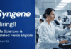 Syngene is Hiring For Research Jobs in Life Sciences – Apply Now Apply for Senior Research Investigator in Bangalore. Explore Research Jobs through Syngene Careers in Life Sciences.