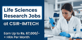 Rs. 67,000/- Monthly Salary Govt Life Sciences Jobs at CSIR – Apply Online Apply for CSIR-IMTECH Recruitment 2026 and Explore Govt Life Sciences & Microbiology Jobs with Attractive Salary.