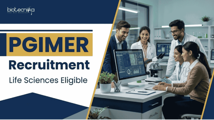 PGIMER Recruitment (2) PGIMER Recruitment Announced for Project Technical Support. Explore Govt Life Sciences Jobs and Build Career in Molecular Biology.