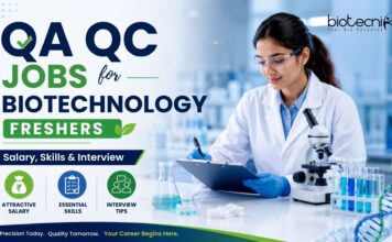 QA/QC Jobs for Biotechnology Freshers: Salary, Skills & Interview Biotech QAQC Jobs for Biotechnology Freshers Salary, Skills & Interview