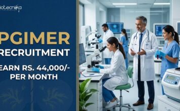 Rs. 44,000/- Per Month Salary Govt Life Sciences Research Jobs at PGIMER | Apply Now PGIMER Recruitment: Explore Govt Life Sciences Jobs with a Salary of Rs. 44,000/- per month. Apply Now for a Biotechnology Career.