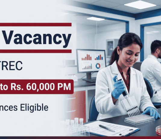 ACTREC Recruitment 2026 Announces SRF Vacancy for Life Sciences and Biotechnology Candidates. Salary up to ₹60,000 Per Month in Navi Mumbai.