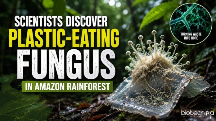 Scientists Discover Plastic-Eating Fungus in Amazon Rainforest Scientists have discovered a Plastic-Eating Fungus in the Amazon Rainforest that can digest Polyester Polyurethane & Survive Without Oxygen.