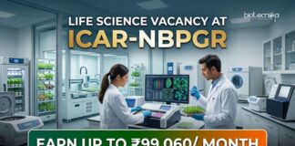 Life Science Vacancy at ICAR- NBPGR | Candidates Apply Now