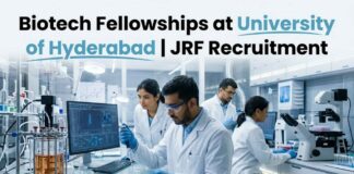 Biotech Fellowships at University of Hyderabad | JRF Recruitment