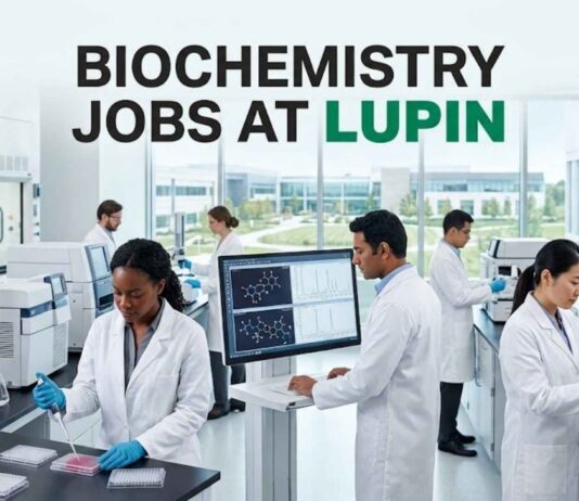 Lupin Research Associate Jobs 2026 | Biochemistry & Biotechnology Careers Biochemistry Jobs at Lupin | Candidates Apply Now