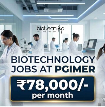 ₹78,000/- per month Salary at PGIMER 2026 – Biotechnology Careers | Apply Now Biotechnology Jobs at PGIMER | Candidates Apply Now