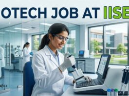 Biotech Job at IISER | Candidates Apply Now