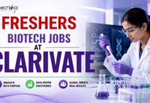 Freshers Research Vacancy at Clarivate | Biotech Candidates Apply Now Freshers Biotech Jobs at Clarivate | Candidates Apply Now