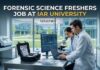 Forensic Science Freshers Job at IAR University | Graduates Apply