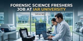 Forensic Science Freshers Job at IAR University | Graduates Apply