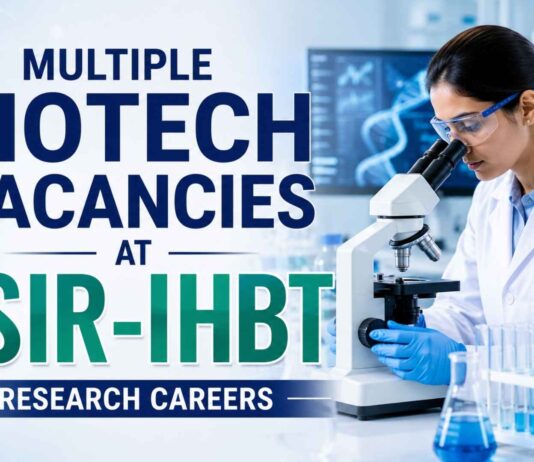 Multiple Govt Biotech Vacancies 2026 | Walk-In for Research Jobs at CSIR IHBT Multiple Biotech Vacancies at CSIR IHBT | Research Careers