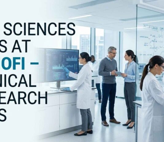 Life Sciences Jobs at Sanofi – Clinical Research Jobs  Generate an image for Featured Image in the size 1920 * 1080px.  Make it look corporate and attractive so that it can go viral. No Sanofi logo to be given, and " Sanofi " in the text to be highlighted. Keep the title big and professional, and don't use  Sanofi as a logo.  Make it realistic, only keep the title big, and nothing extra. Also, highlight Sanofi in text. please.  