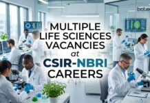 CSIR-NBRI Multiple Life Sciences Vacancies 2026 – Walk-In Interviews for Biotech & Science Graduates Multiple Life Sciences Vacancies at CSIR-NBRI Careers