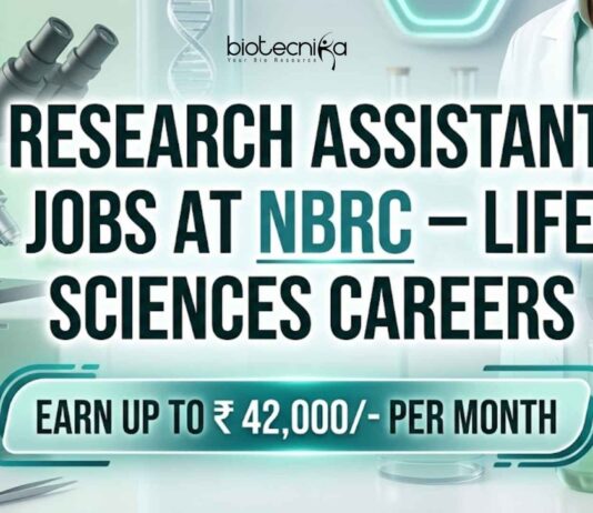 NBRC Careers 2026 : Life Sciences Role | Research Assistant Jobs Research Assistant Jobs at NBRC – Life Sciences Careers