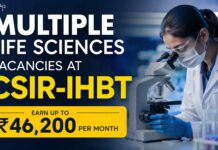 CSIR-IHBT Multiple Life Sciences Vacancies 2026 | Walk-In Interviews | Earn up to Rs 46,200 per month Multiple Life Sciences Vacancies at CSIR-IHBT | Apply Now