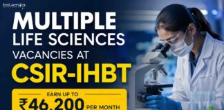 CSIR-IHBT Multiple Life Sciences Vacancies 2026 | Walk-In Interviews | Earn up to Rs 46,200 per month Multiple Life Sciences Vacancies at CSIR-IHBT | Apply Now
