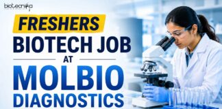 Freshers Biotech Job at Molbio Diagnostics | Apply Now
