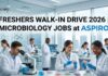 Freshers Walk-in Drive 2026 | Microbiology Jobs at Aspiro
