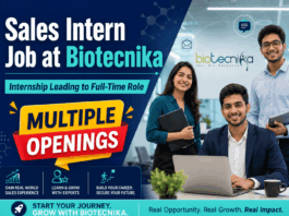 Sales Intern Vacancy at Biotecnika, Bangalore – Internship Leading to Full-Time Role – Apply Online Sales Intern Job